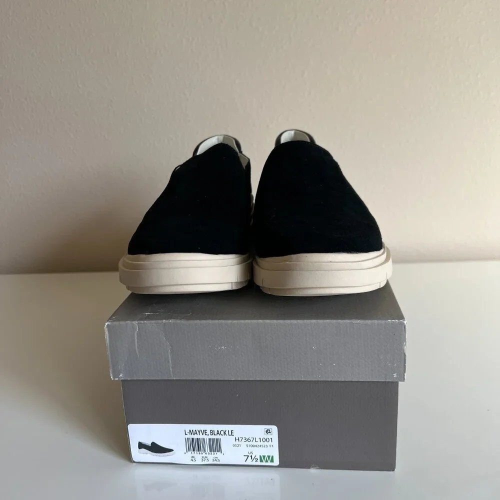 Franco Sarto L-Mayve Slip On Black Suede Leather Shoes 7.5 Wide - Picture 4 of 5